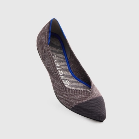 Rothy's Shoes - Rothy’s Twilight Metallic Captoe Rare Discontinued The Point Mink Sparkle Black